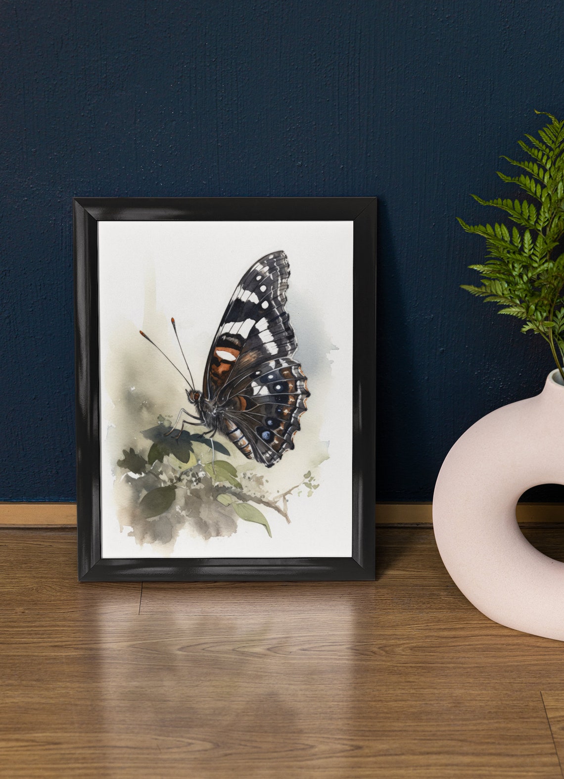 Admiral Butterfly Art Print Butterfly Home Dcor Watercolor Butterfly Painting Insect Wall Art Nature Lover Butterflies Artwork