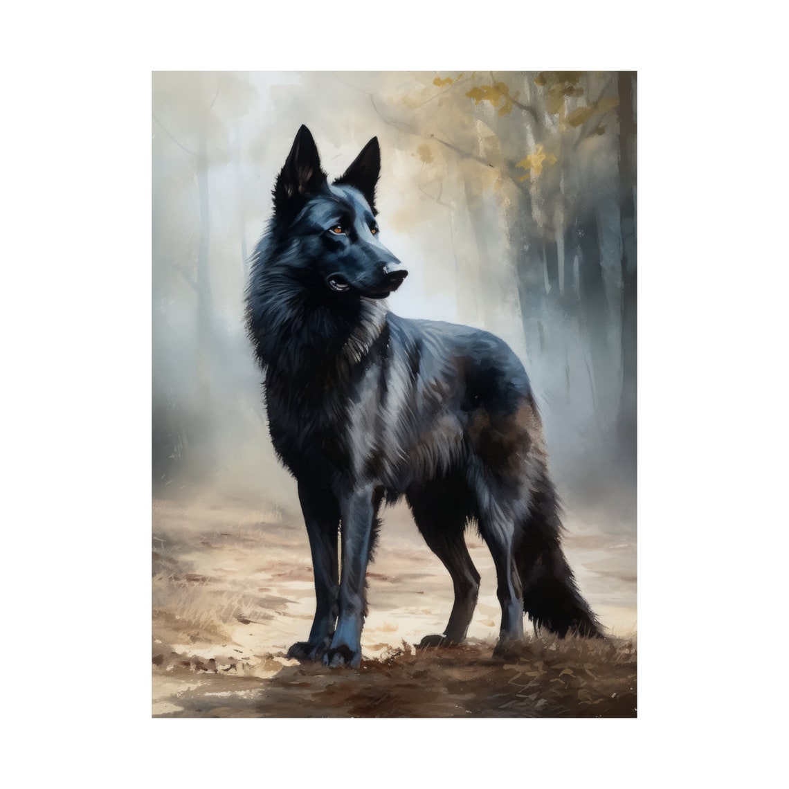 Belgian Sheepdog Dog Art Print Dog Wall Art Animal Art Print Animal Art Poster Dog Lover Gift Colorful Animal Wall Art Cool Dog Art - Image 4