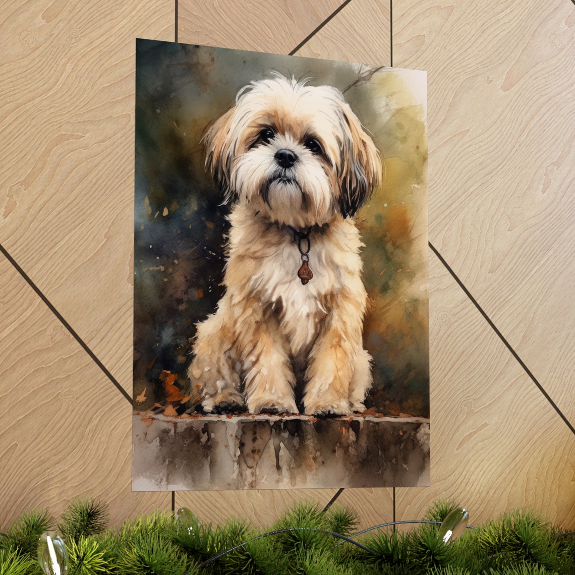 Lhasa Apso Dog Art Print Dog Wall Art Animal Art Print Animal Art Poster Dog Lover Gift Colorful Animal Wall Art Cool Dog Art - Image 2