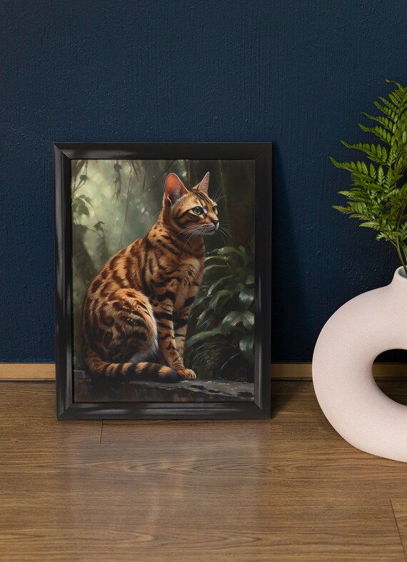 Bengal Cat Rosette Spots Jungle Portrait Exotic Feline Art Poster