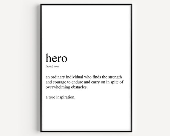 Hero Definition Typography Art Print