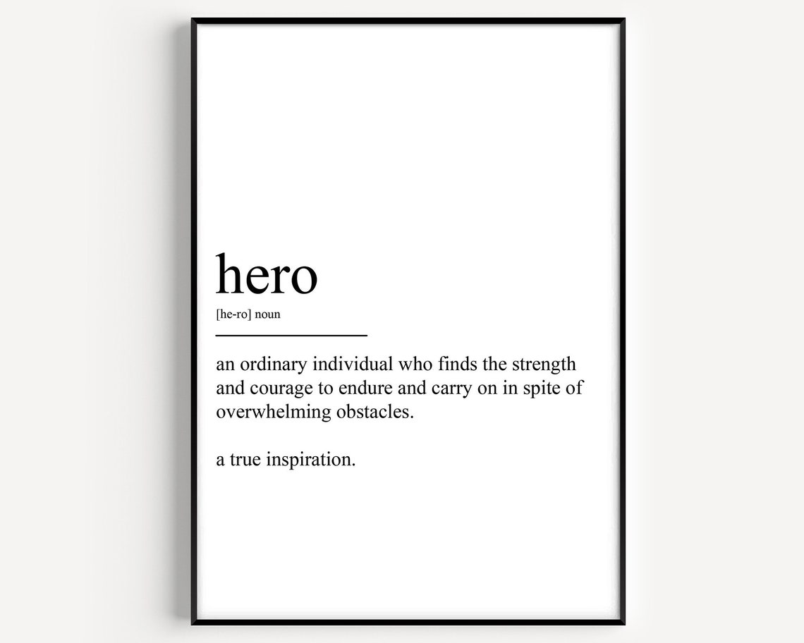 Hero Definition Typography Art Print