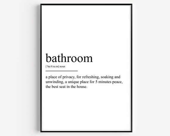 Bathroom Funny Definition Dictionary Word Decor Humor Wall Art