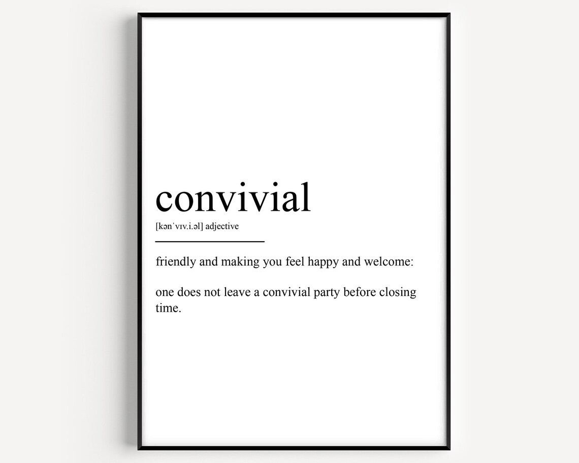 Convivial Definition Typography Art Print