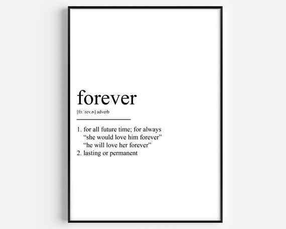 Forever Romantic Dictionary Definition Wedding Typography Art Print