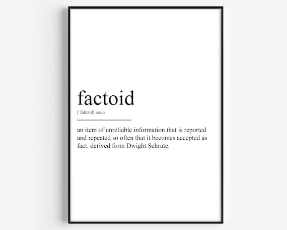 Funny Factoid Definition Print Dwight Schrute Office Humor Gift