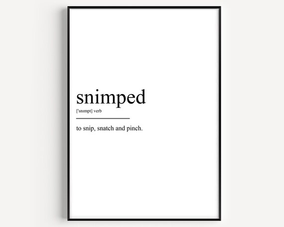 Snimped Definition Art Print