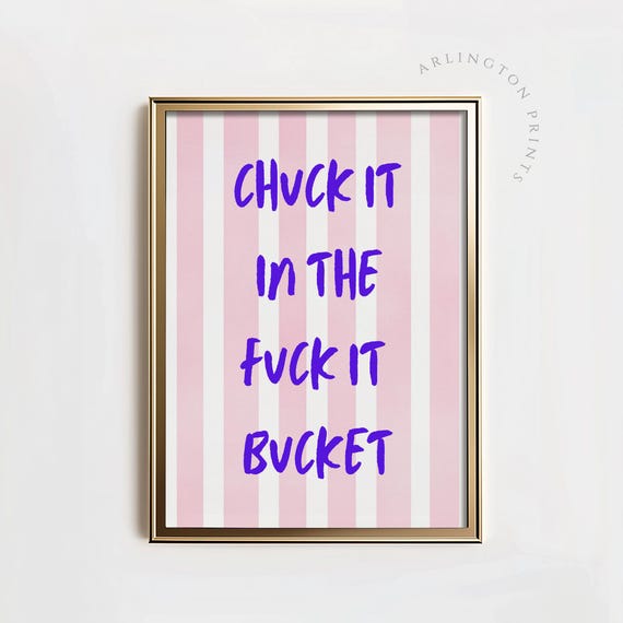 Chuck It In The Fuck It Bucket, Funny Quote Poster