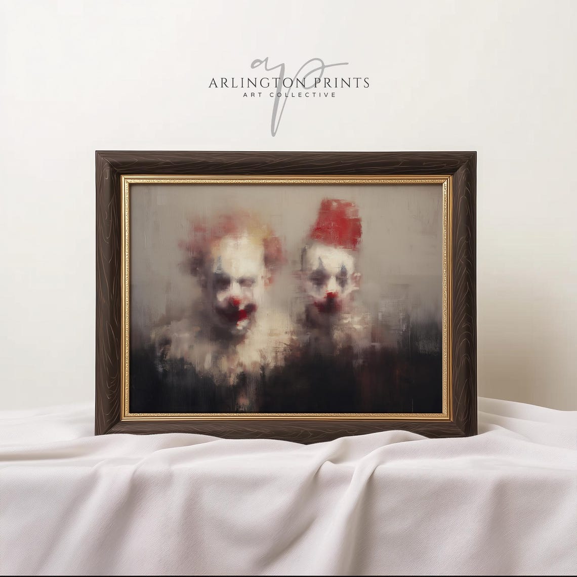 Vintage Horror Clown Poster Print, Gothic Halloween