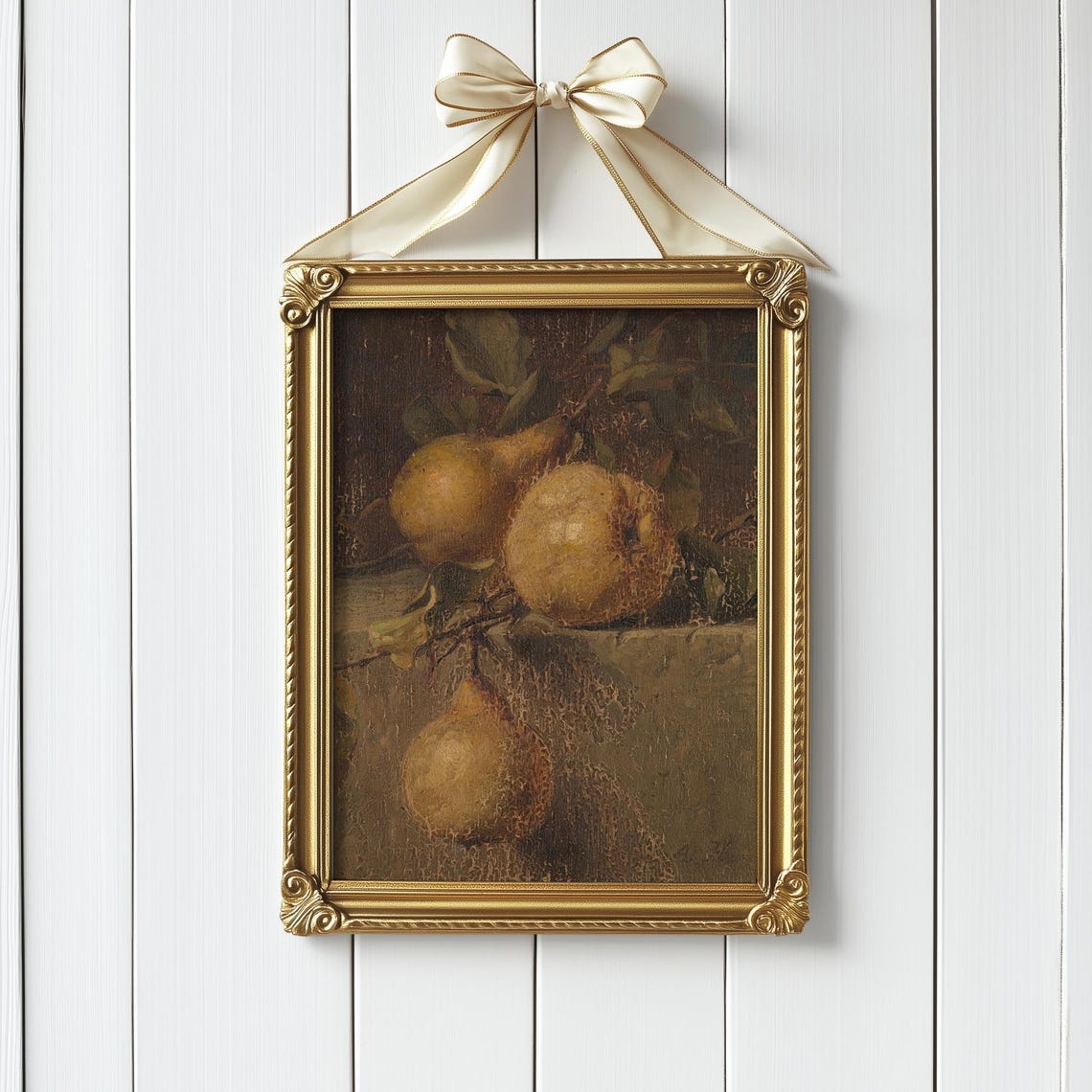 Vintage Pear Still Life, Farmhouse Kitchen Decor