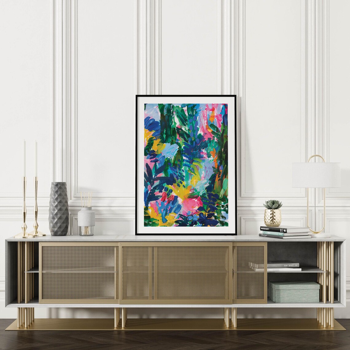 Dark Tropical Jungle Leaves Moody Abstract Botanical Art Poster - Image 5