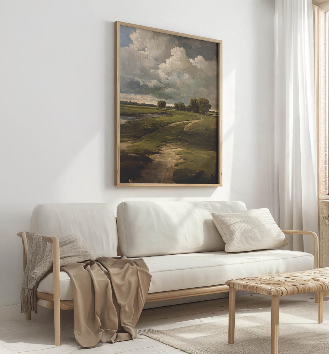 Vintage Farmhouse Painting Farmhouse Landscape Poster Landscape Scenery Decor Farmhouse Art Countryside Print Country Wall Art - Image 6
