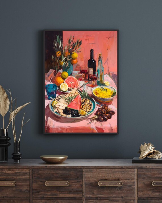 Retro Food Illustration Art Print Vintage Kitchen Poster 18x24 Inches Pngs