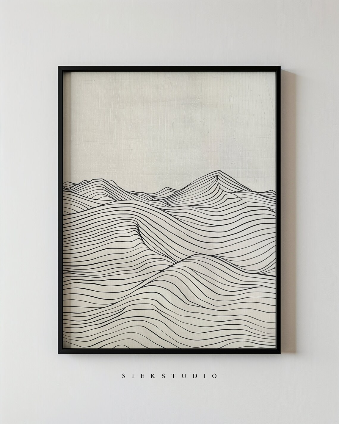 Minimalist Mountain Line Art, Neutral Landscape Print