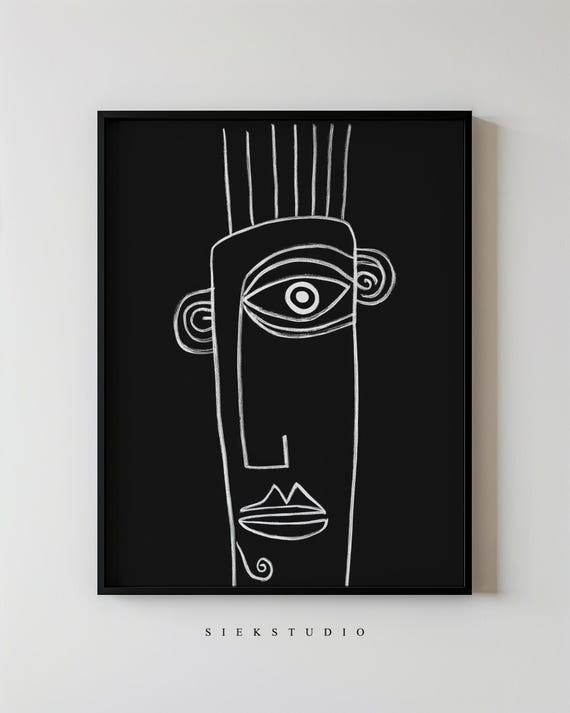 Modern Abstract Minimalistic Portrait, Line Art Print