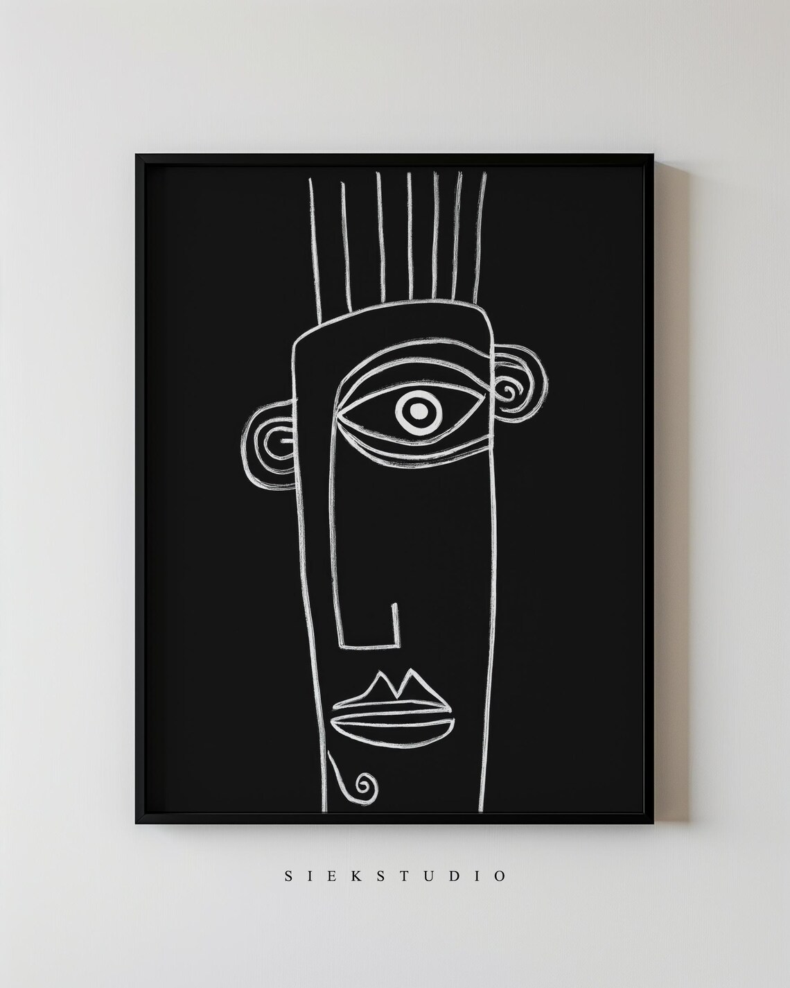 Modern Abstract Minimalistic Portrait, Line Art Print