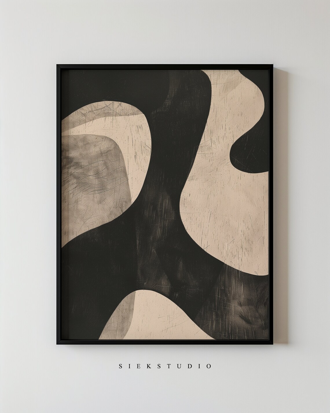 Boho Abstract Shapes Art Print, Modern Minimalist
