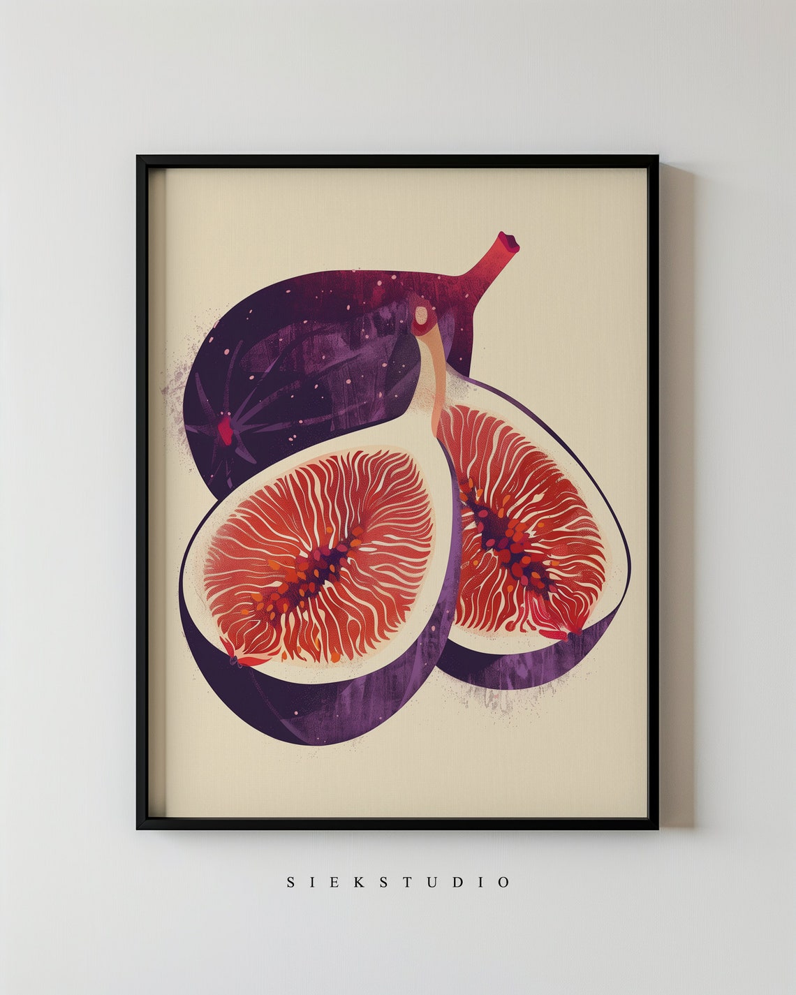 Fig Fruit Wall Art Vibrant Fruit Illustration Boho Kitchen Home Decor Botanical Wall Art Fig Fall Harvest Art Poster