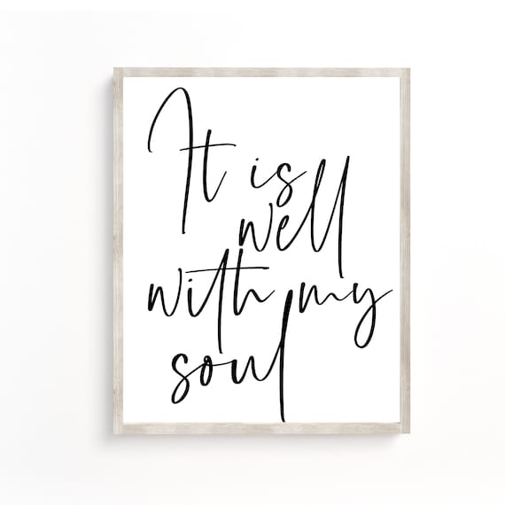 Christian Wall Decor Art It Is Well With My Soul Bible Verse Religious Sign