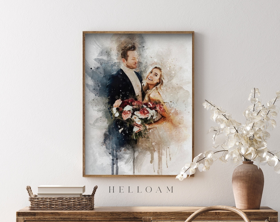 Personalized Portrait Painting From Photo, Gift Print