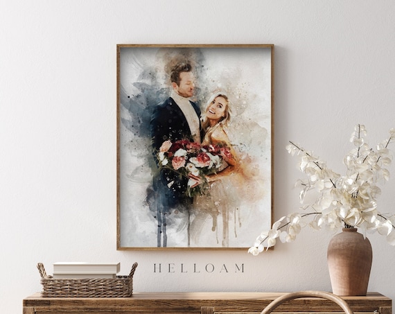 Personalized Portrait Painting From Photo, Gift Print