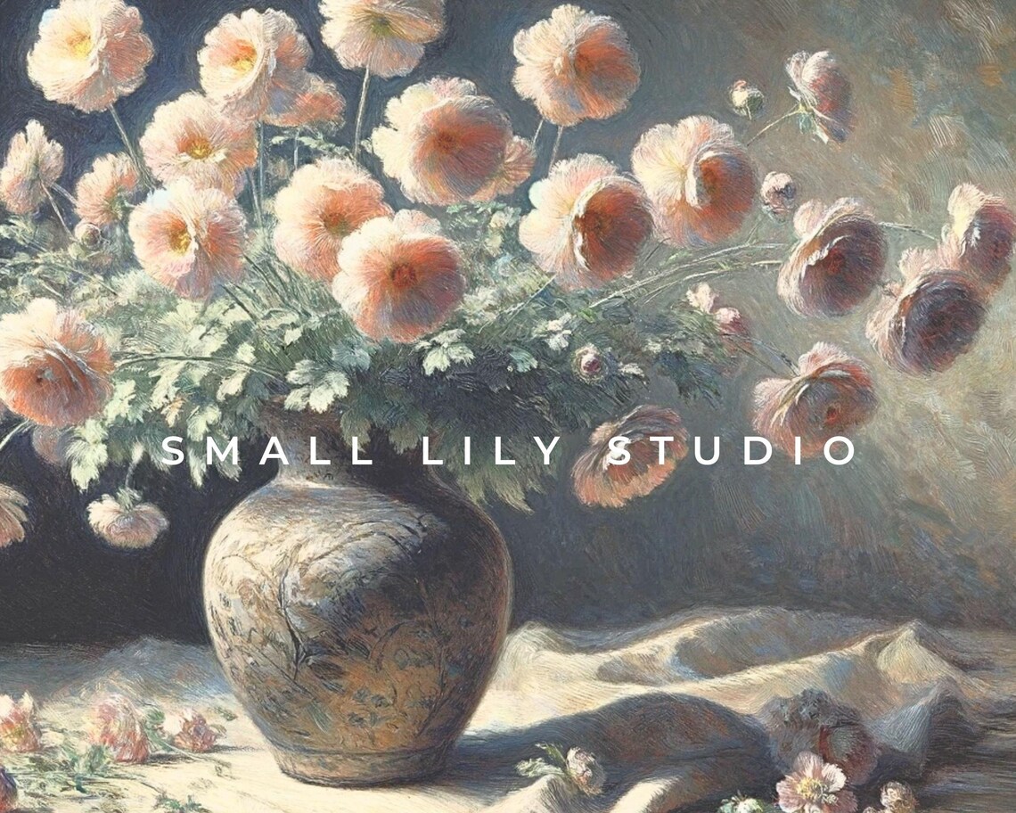 Pink Flowers Still Life, Moody Floral Art Print - Image 4