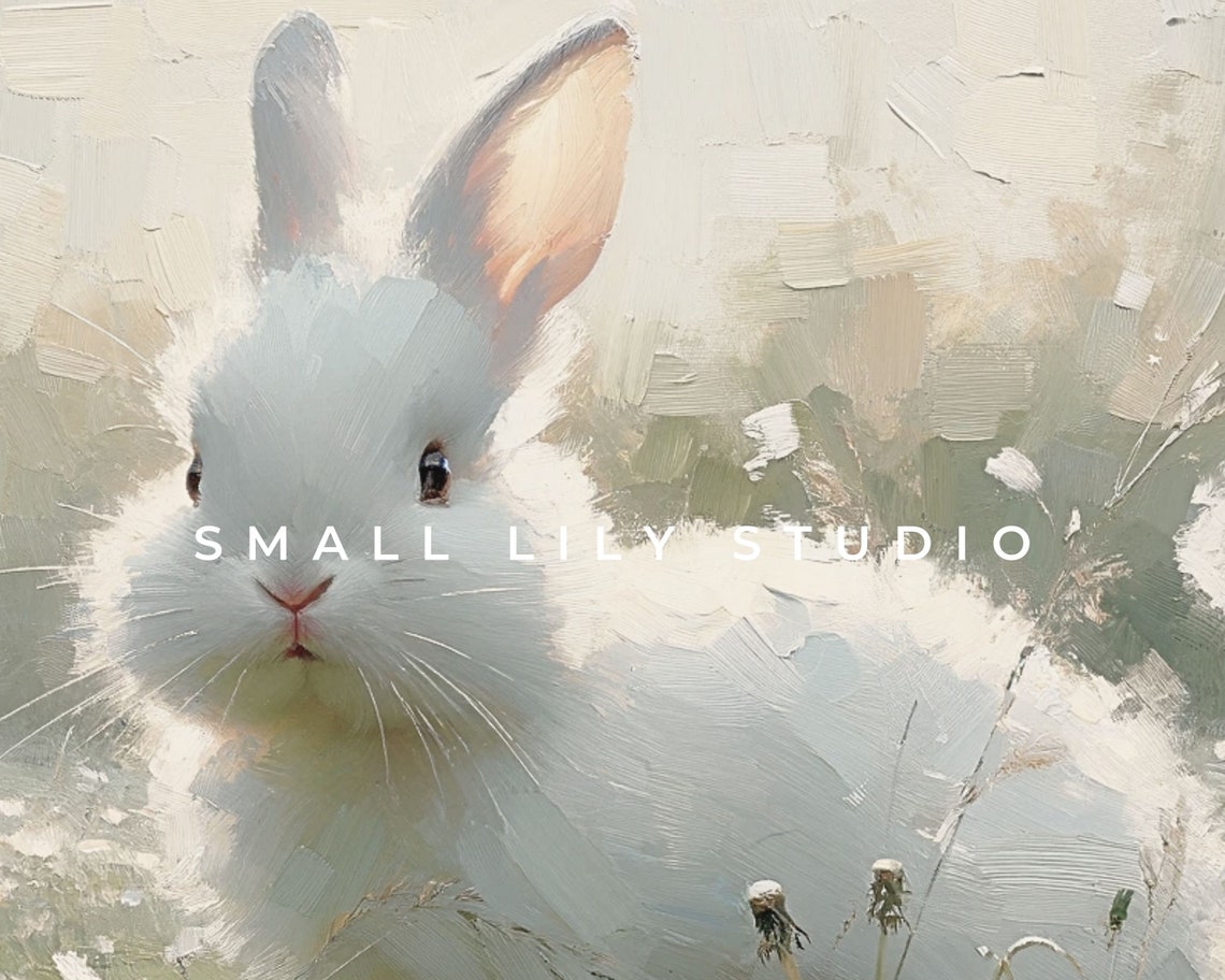 Bunny Print Easter Rabbit Print Cute White Bunny Print For Kids Room Nursery Spring Wall Art P059 - Image 4