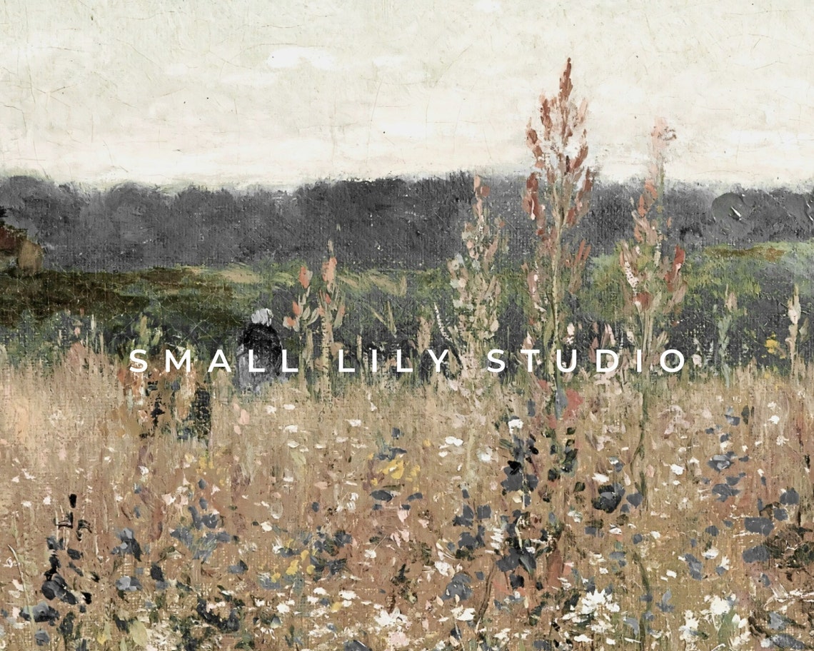 Warm Summer Wildflower Field Meadow Neutral Rustic Landscape Poster - Image 4