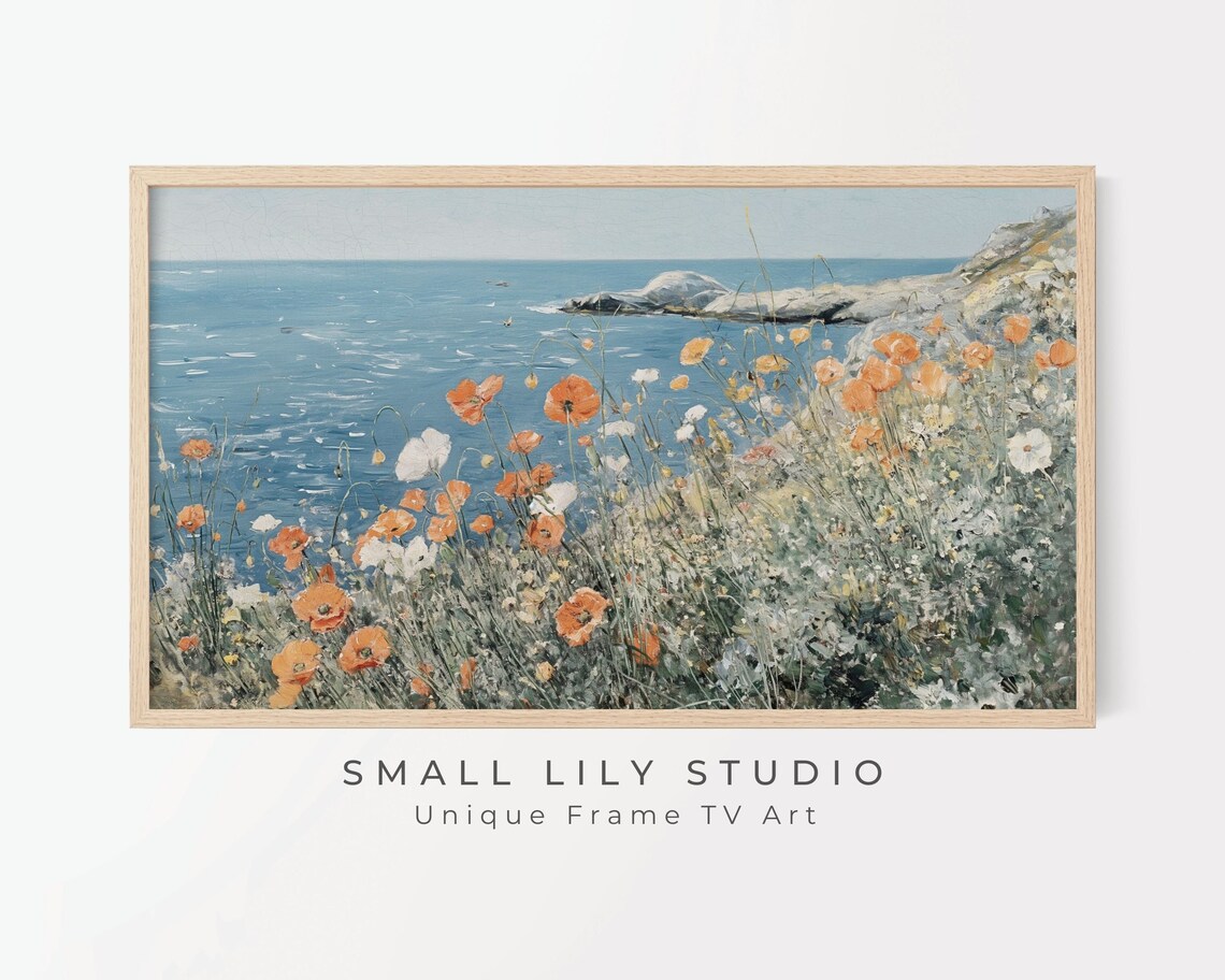 Wildflowers By The Sea Art Print, Coastal Flowers - Image 2