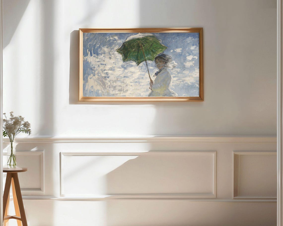 Monet Woman with a Parasol Vintage Impressionist Portrait Art Poster - Image 3
