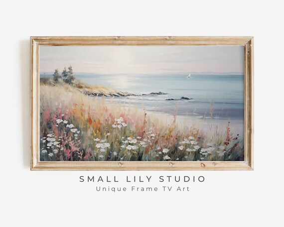Summer Wildflowers By Sea Watercolor Art Print