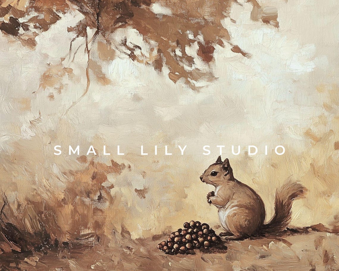 Frame Tv Art Squirrel And Acorns Fall Landscape Frame Tv Art Rustic Brown Autumn Tree Cute Animal Frame Tv Artwork Tv452 - Image 4