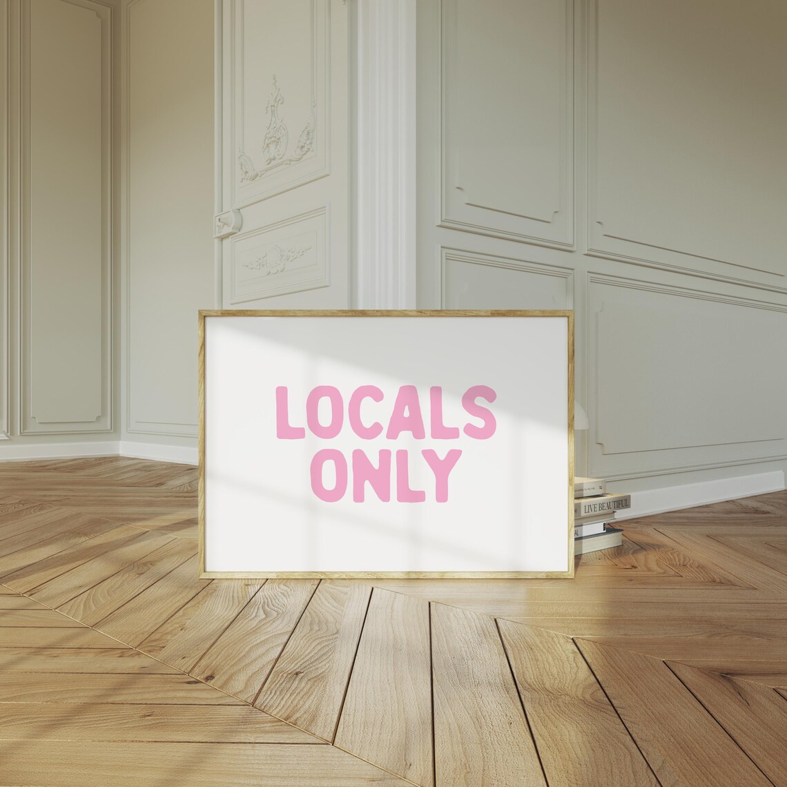 Locals Only Pink Typography Surf Beach Coastal Trendy Poster - Image 3