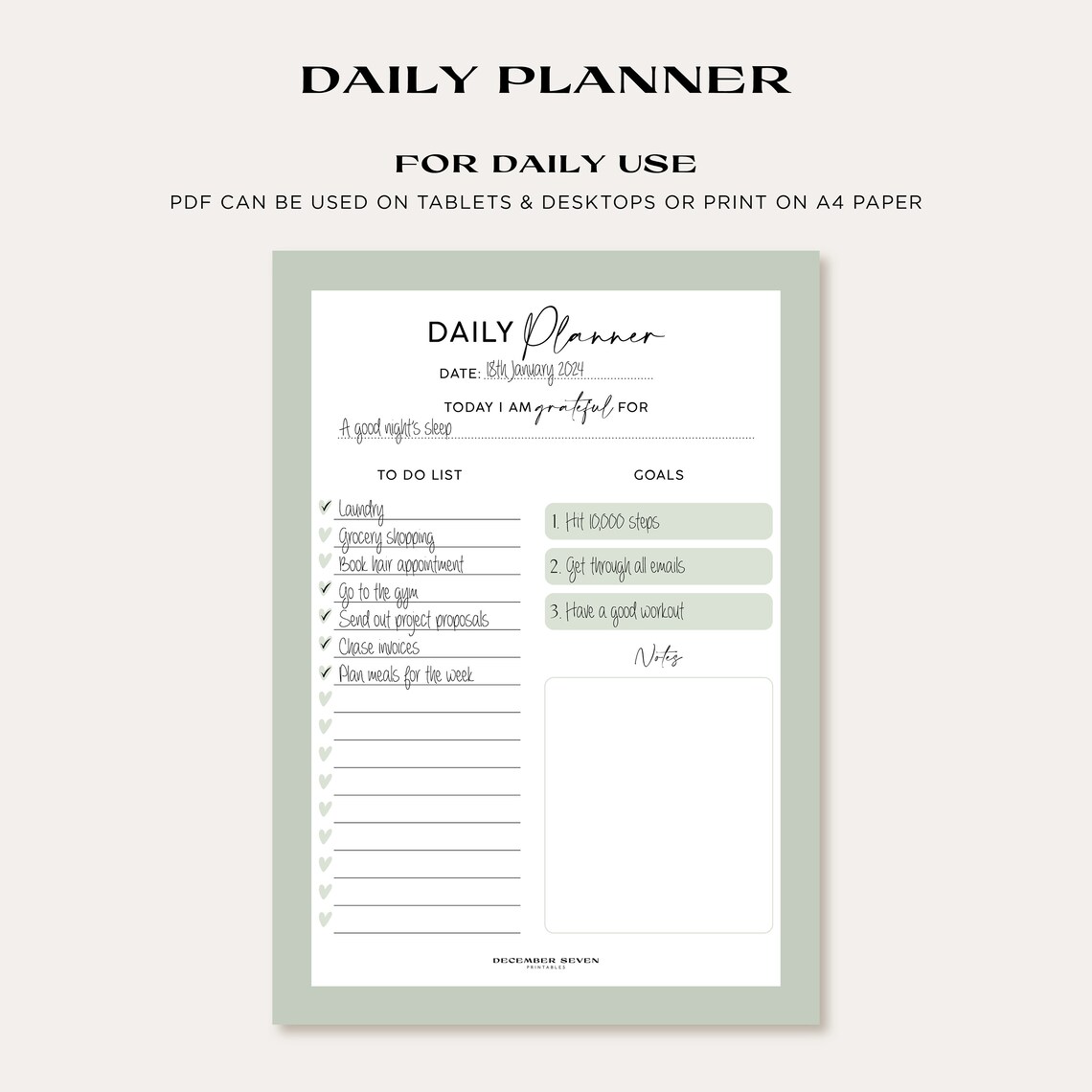 Simple Daily Planner, Productivity Schedule - Image 4