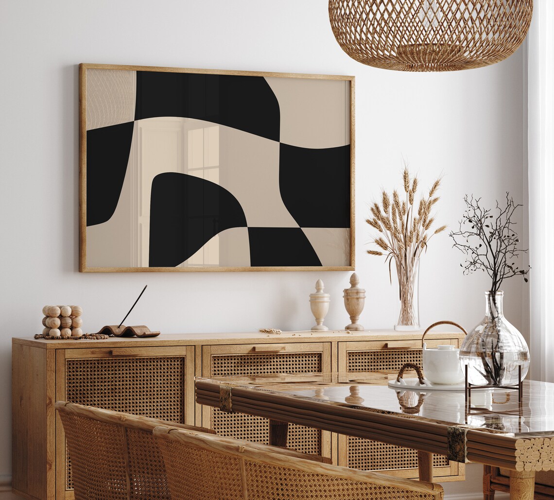 Neutral Beige Abstract Print, Minimalist Wall Art