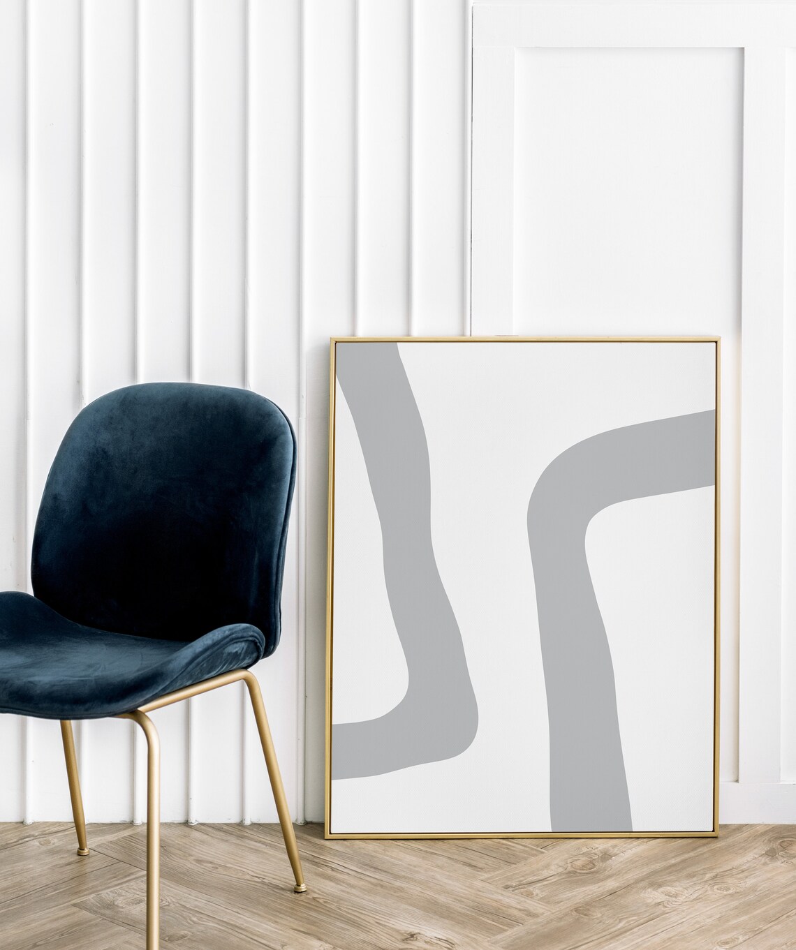 Grey Modern Abstract Print, Organic Minimalist Art - Image 4
