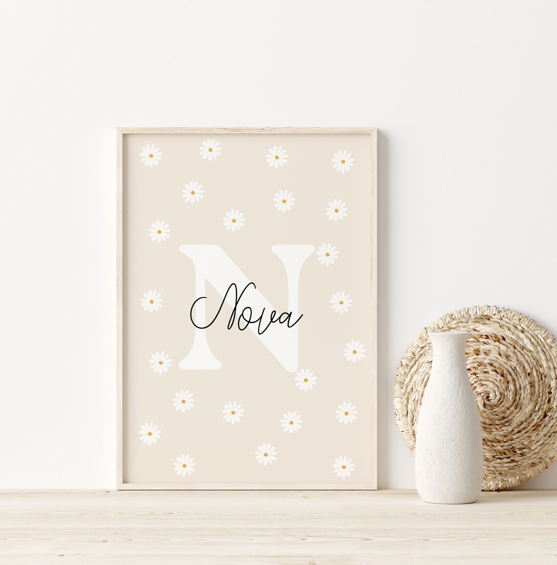 Daisy Print Personalized Nursery Decor Art Print - Image 4