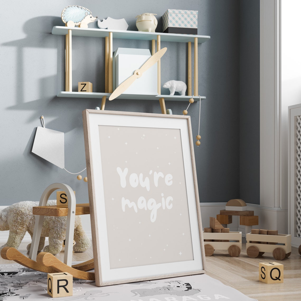 Youre Magic Sparkle Nursery Quote Poster For Neutral Baby Rooms - Image 3