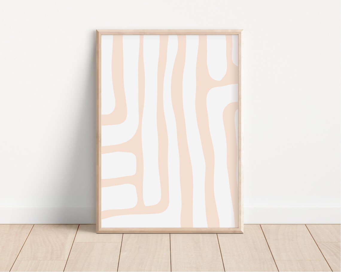Peachy Pink Organic Minimalist Abstract Art Print - Image 4