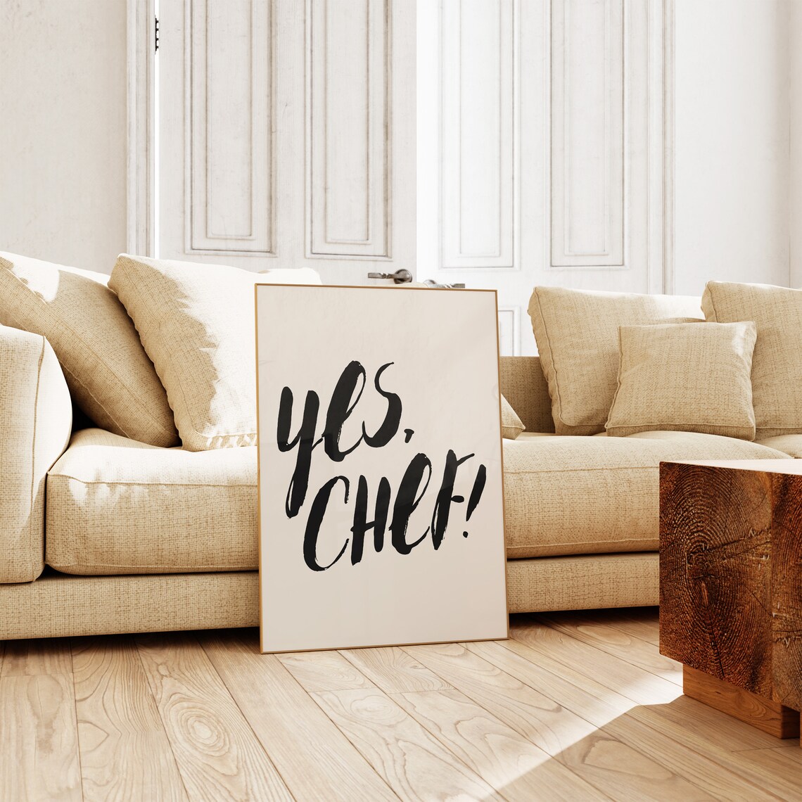Yes Chef Print, Minimalist Kitchen Poster - Image 4
