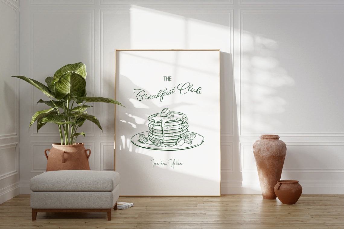 The Breakfast Club Pancake Stack Green Minimalist Kitchen Print - Image 3