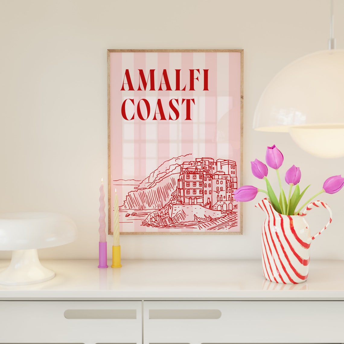 Amalfi Coast Print Italian Quote Print Italy Print Trendy Quote Poster Italy Wall Art Italian Summer Wall Art Wall Art - Image 3