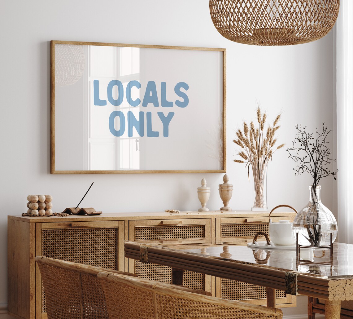 Locals Only Coastal Wall Art, Minimalist Beach Print - Image 3