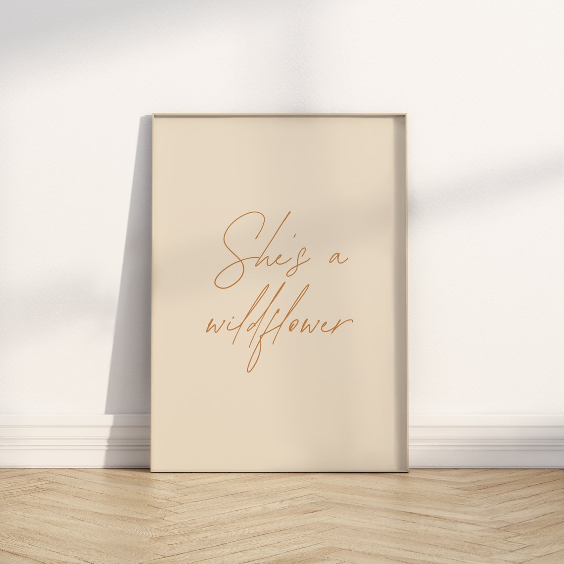 Shes A Wildflower Copper Script Boho Girls Nursery Wall Poster - Image 2