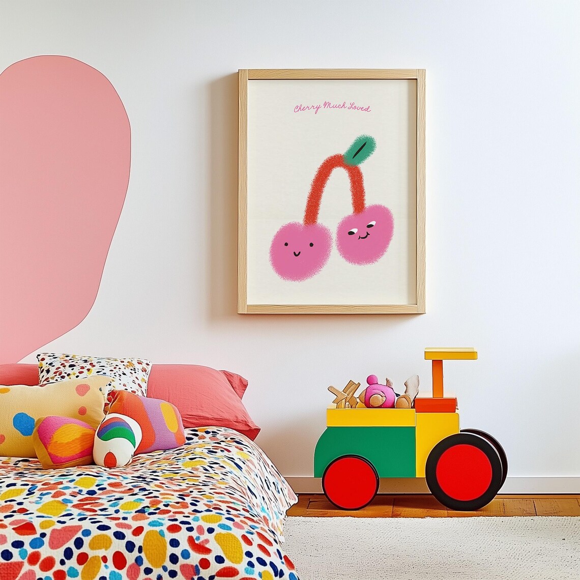 Cherry Nursery Print, Whimsical Kids Room Decor