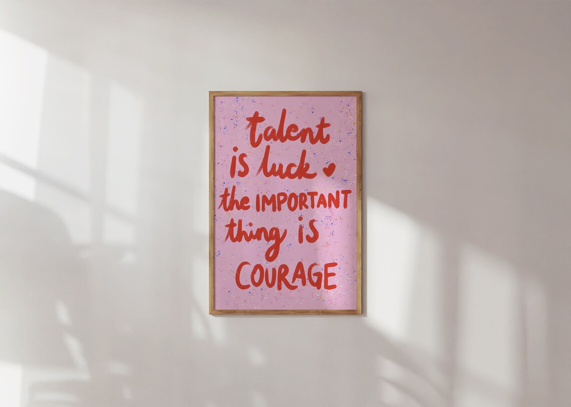 Motivational Typography Poster Talent Is Luck Keep Going Quotes