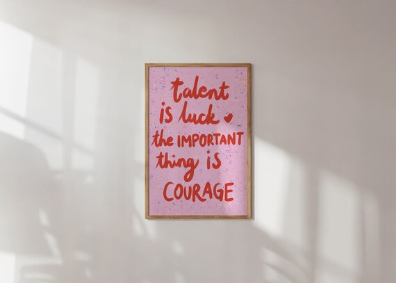 Motivational Typography Poster Talent Is Luck Keep Going Quotes