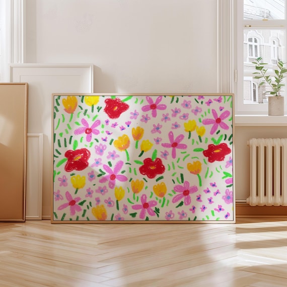 Abstract Floral Print Colorful Botanical Wall Art