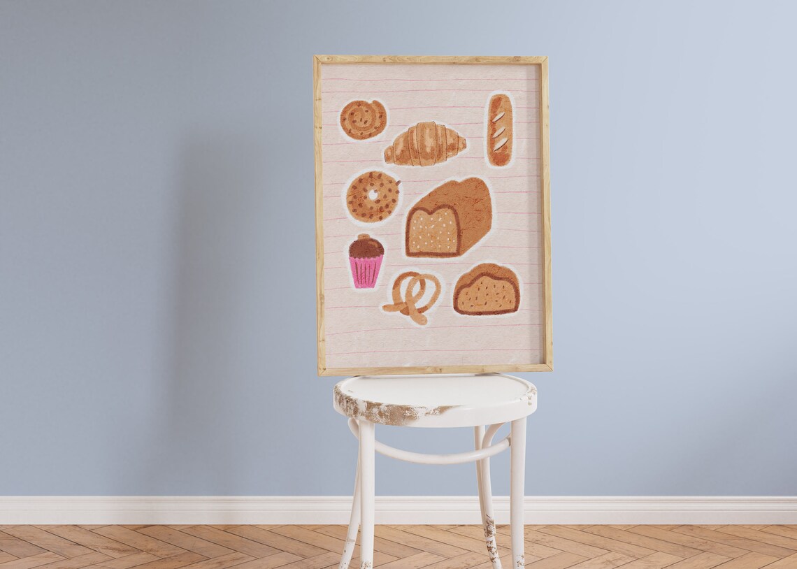 Bread Poster Art for Kitchen, Restaurant, Cafe
