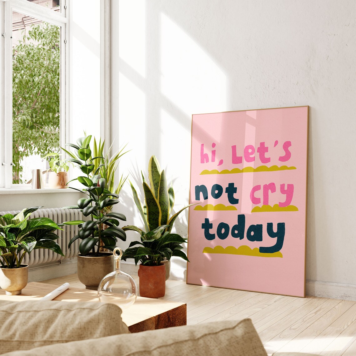 Pink Self Love Quote Art, Bold Vertical Poster
